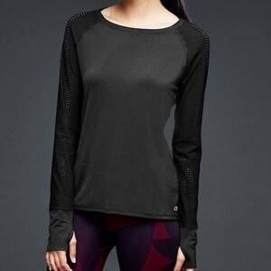 GAP Fit Black Mesh Back Shirt